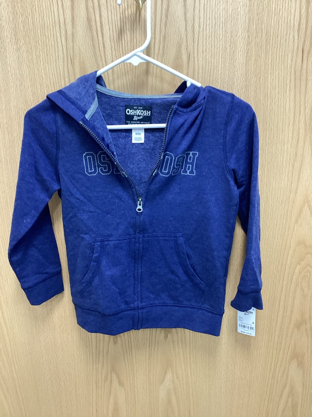 OshKosh B'gosh Navy Zip Hoodie with Front Pocket